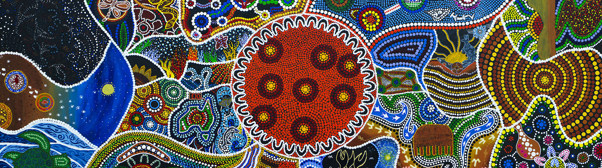 Aboriginal and Torres Strait Islander artwork created by Chris Gray and members of the Mates4Mates Townsville Community.