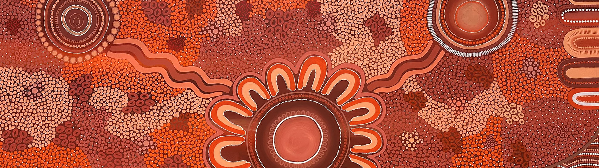 Indigenous art work by Shakira Kitching. Titled 'Healing', reflecting the healing journey our heroes go on to reconnect with themselves and find peace again.